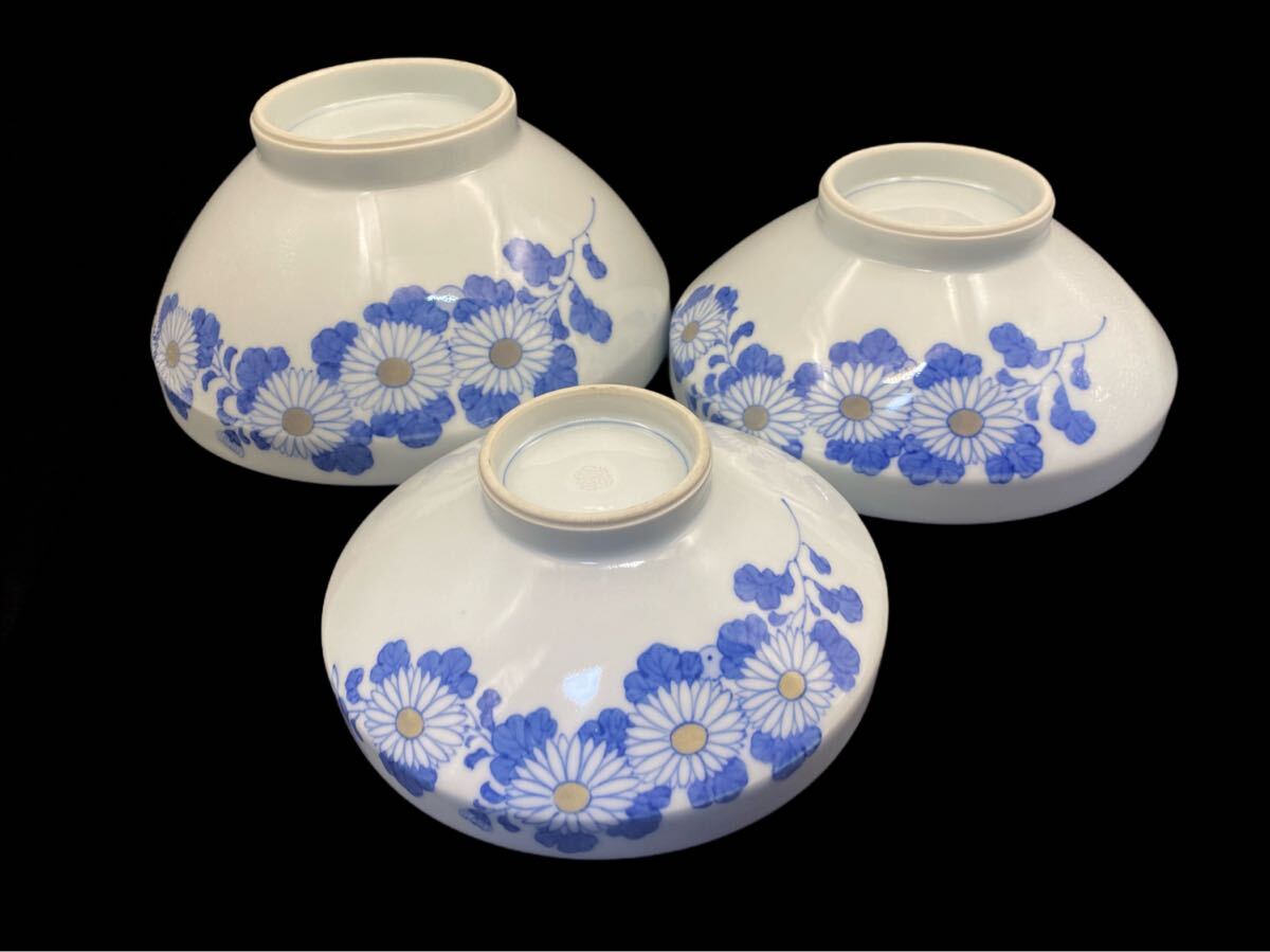 一流の品質 煎茶碗 清風 染付 茶道具 煎茶道具 青華 帝室技芸員 3客 与平 茶碗