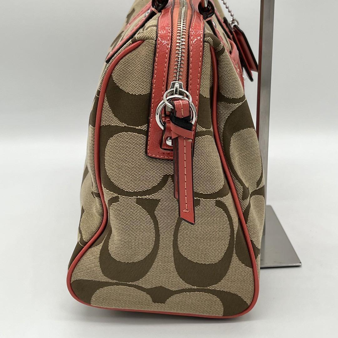 [ хорошая вещь ]COACH Coach signature Mini сумка "Boston bag" ручная сумочка сумка на плечо парусина женский Brown CE500924E