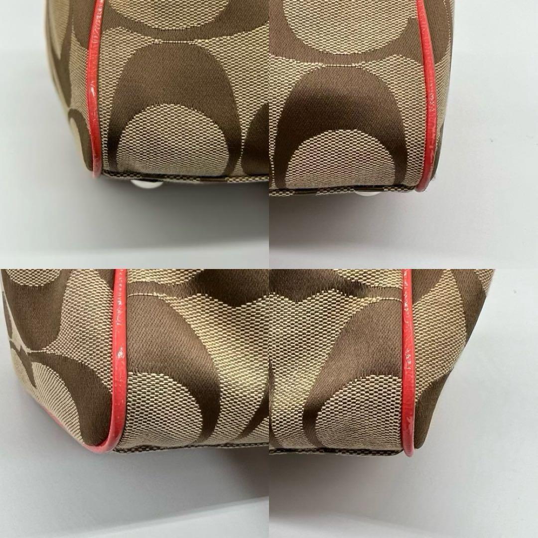 [ хорошая вещь ]COACH Coach signature Mini сумка "Boston bag" ручная сумочка сумка на плечо парусина женский Brown CE500924E
