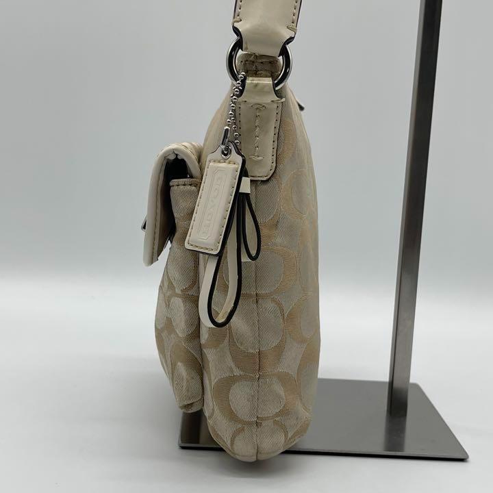 [ хорошая вещь ]COACH Coach signature ручная сумочка 2way сумка на плечо Mini сумка формальный женский ходить на работу посещение школы бежевый AI360104C