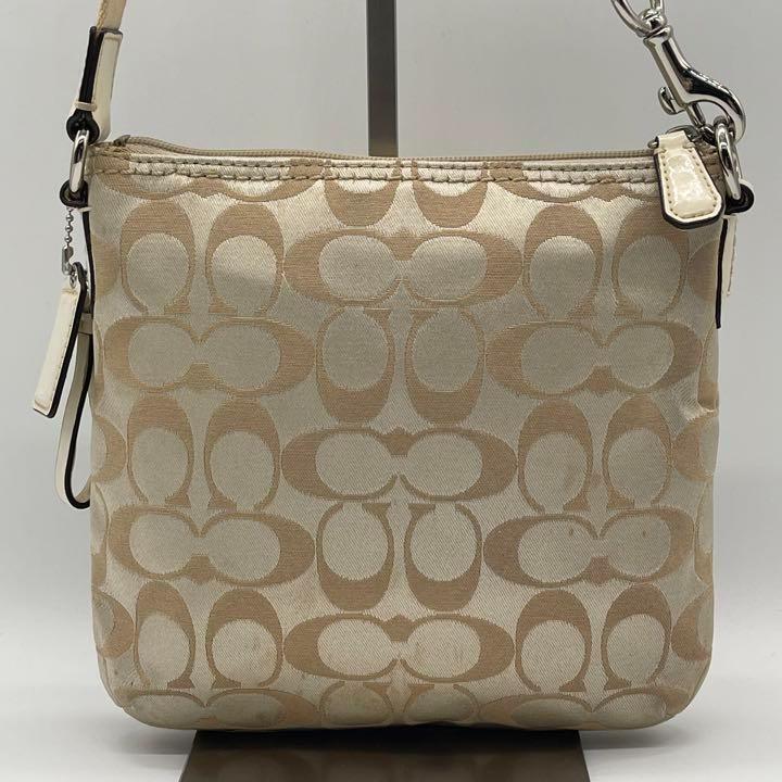 [ хорошая вещь ]COACH Coach signature ручная сумочка 2way сумка на плечо Mini сумка формальный женский ходить на работу посещение школы бежевый AI360104C