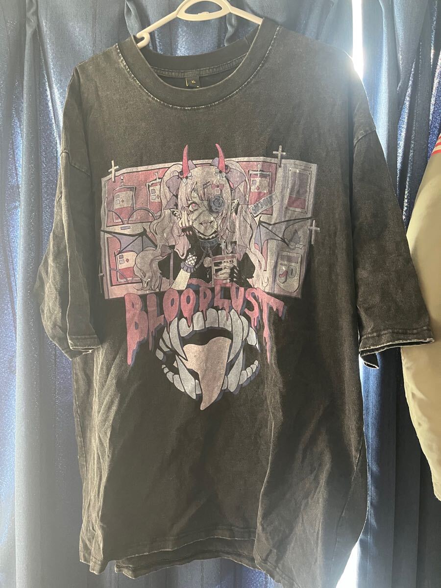 アバンギャルド ケミカルウォッシュ メンズ レディース オーバーサイズ Tシャツ 黒 古着