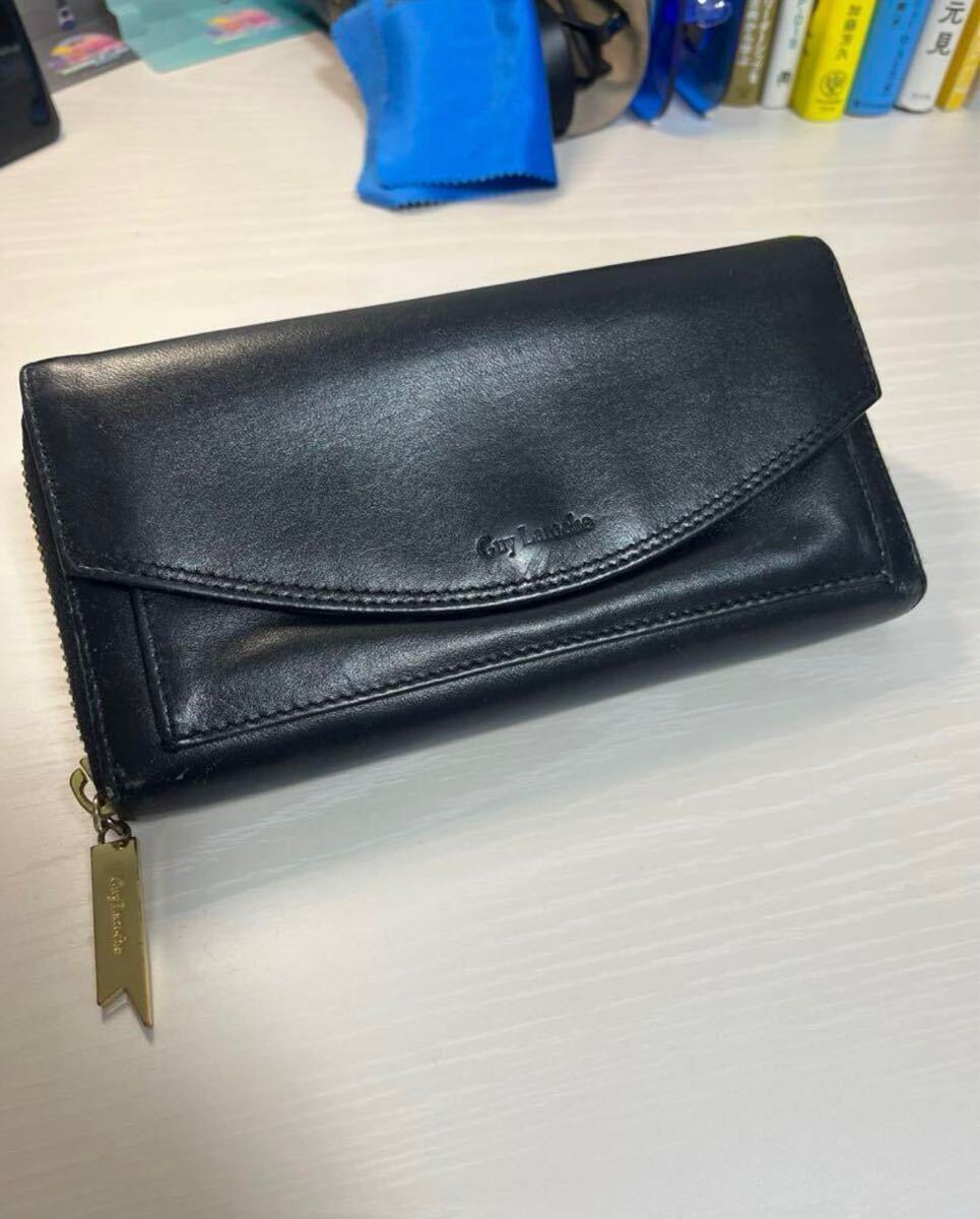 Guy Laroche ギ ラロッシュ 財布 長財布 レディース メンズ レザー 黒 1000スタ