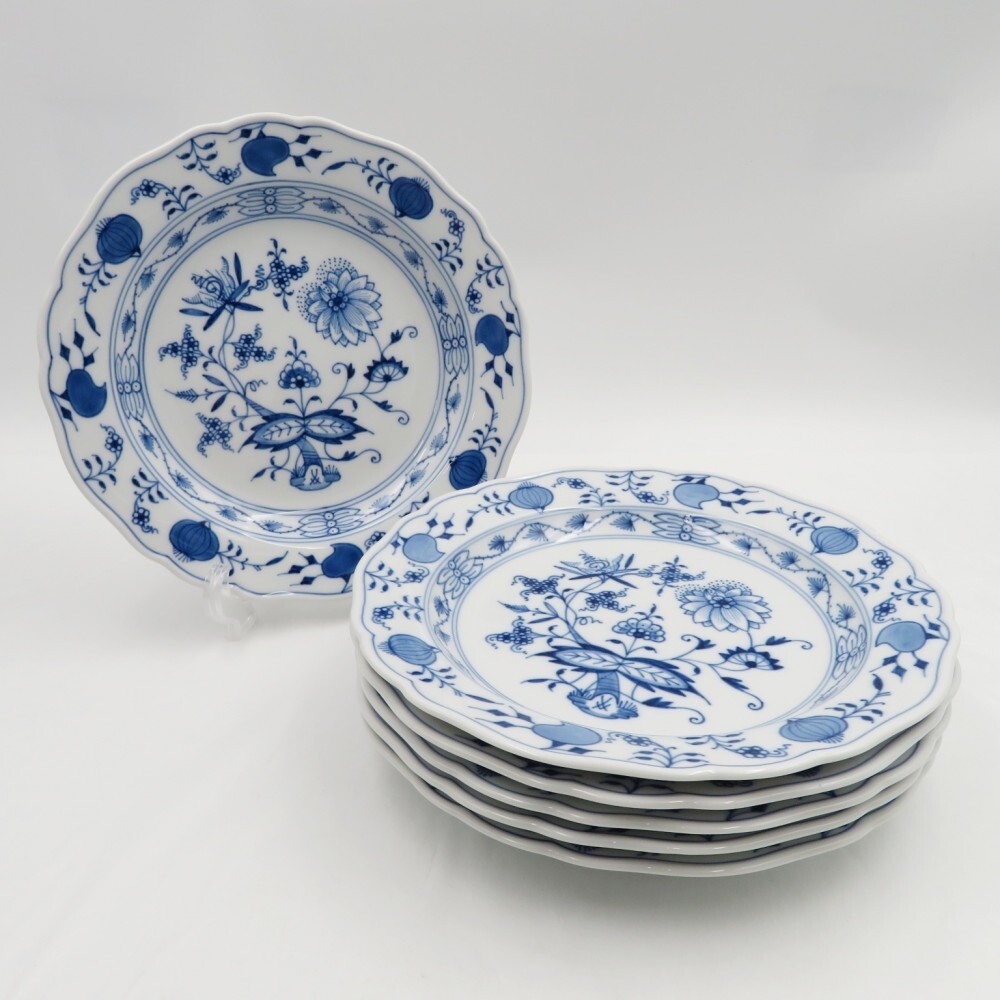 1円〜 Meissen マイセン ブルーオニオン 22cm プレート 計6点 y69-3395646【Y商品】
