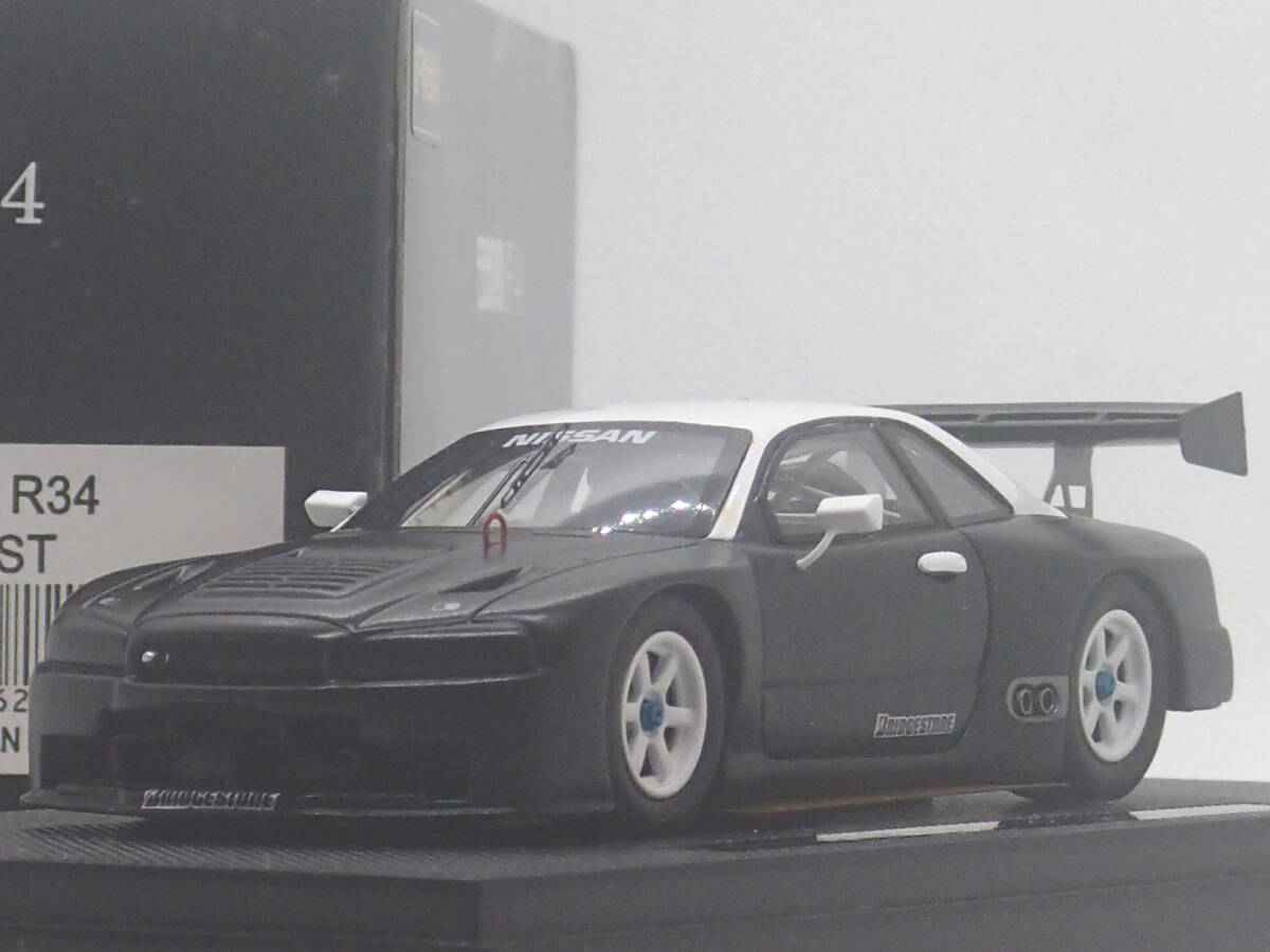 レーシングカー EBBRO 1/43 NISSAN SKYLINE GT-R R34 JGTC 1999 WINTER TEST BLACK/WHITE P417