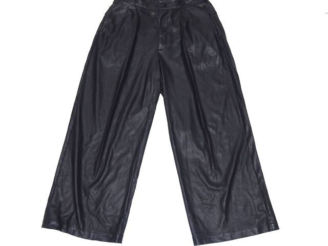 VEIN 2022-2023AW SYNTHETIC LEATHER ONE TUCK WIDE TROUSERS 3 size / ヴェイン シンセティックレザー パンツ メンズ 定価35200円_画像2