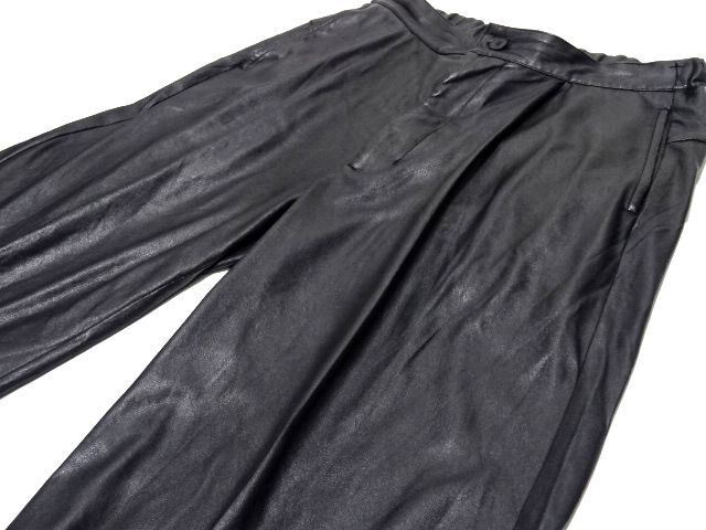 VEIN 2022-2023AW SYNTHETIC LEATHER ONE TUCK WIDE TROUSERS 3 size / ヴェイン シンセティックレザー パンツ メンズ 定価35200円_画像5