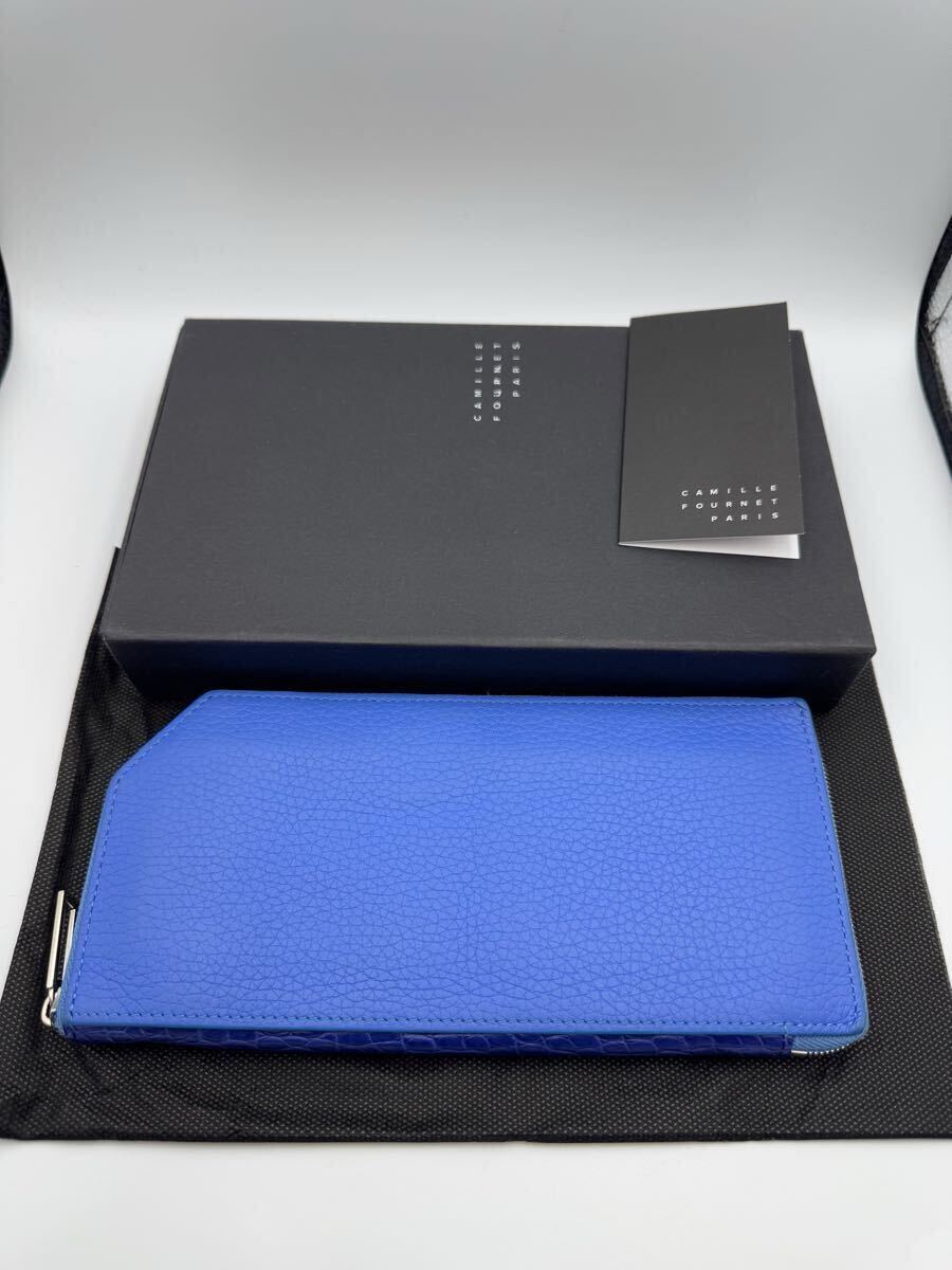 極美品 カミーユフォルネ ラウンドファスナー 長財布 ラピスブルー トリヨンレザー 小銭入れ付き camille fournet VERSO カミーユ フォルネ 44,200円