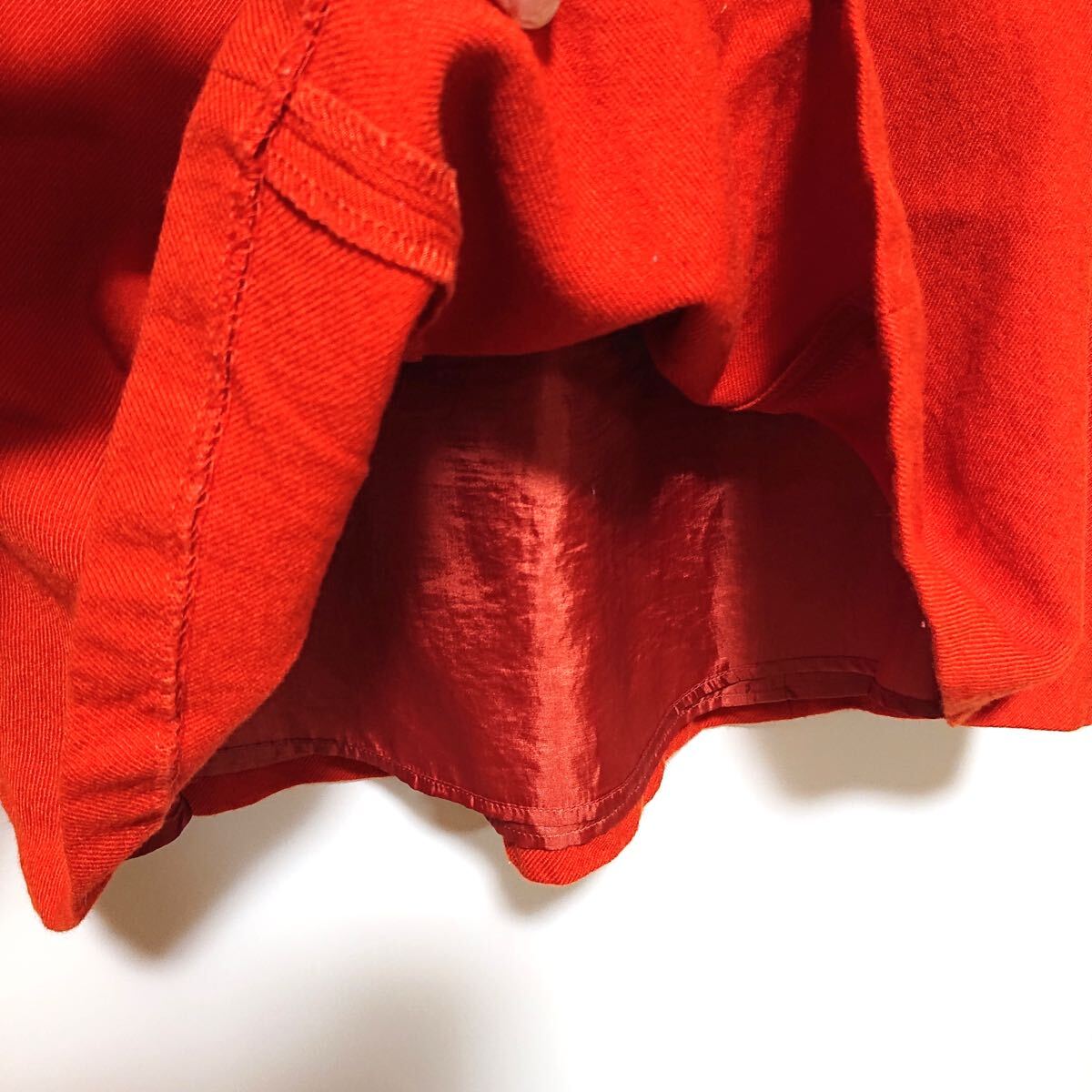 h1425gg 日本制 組曲（kumikyoku）クミキョク サイズ2(M位) スカート オレンジ レディース ウール×レーヨン おしゃれ かわいい オンワード