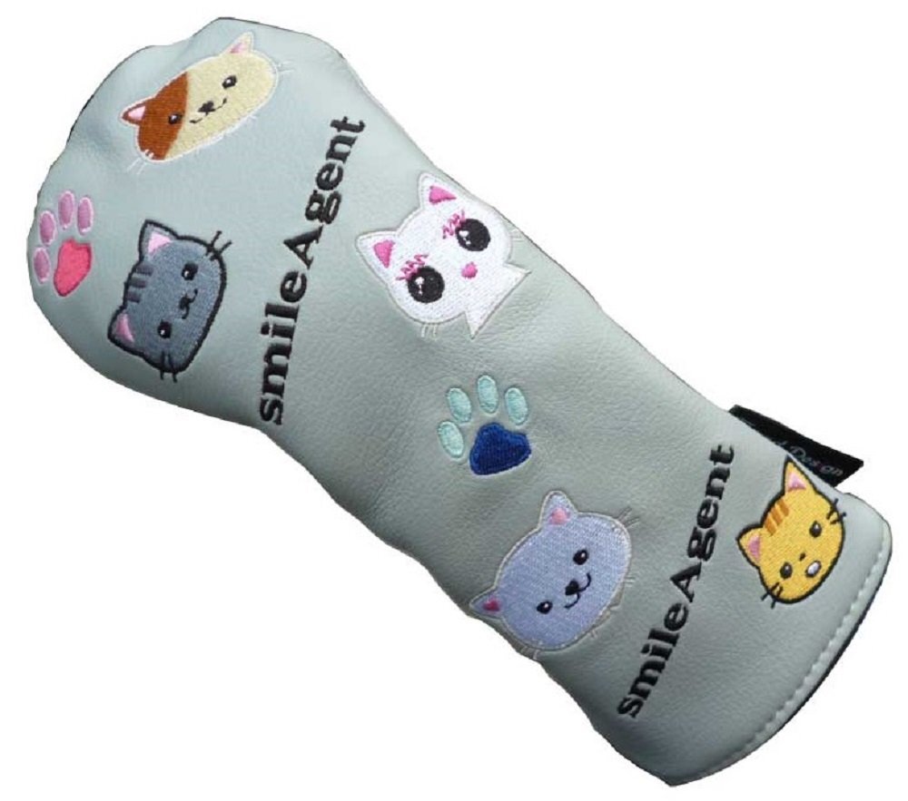 ゴルフ　ヘッドカバー キャットハンドタイプ　460対応 ねこシリーズ ドライバー用　グレー