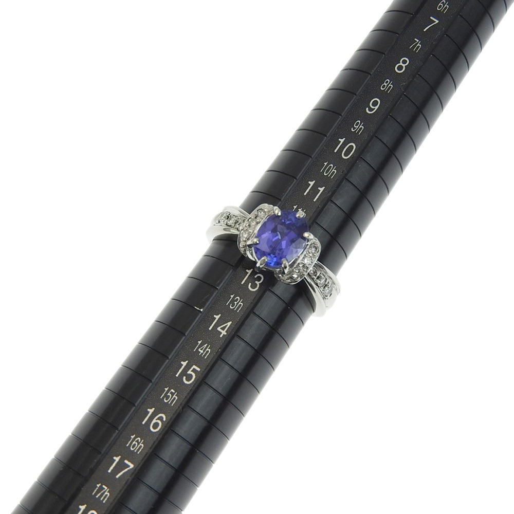 【本物保証】 鑑付 新品同様 天然タンザナイト Pt900 タンザナイト1.49ct メレダイヤモンド 0.137ct 12號(hào) キレイ ノーブランド No brand