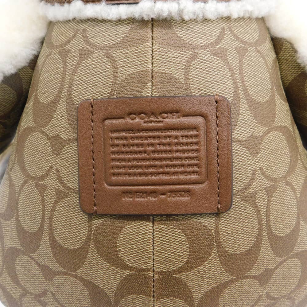 【本物保証】 新品同様 コーチ COACH シグネチャー ぬいぐるみ テディベア 置物 ブラウン オフホワイト 75528 希少 レア 熊