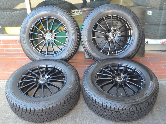 17in ブリヂストン エコフォルム CRS101 17X7.0J PCD 114.3 5穴 +35 ブリザック DM-V3 225/65R17 9分山スタッドレス付 ハリアー NX RAV4 等