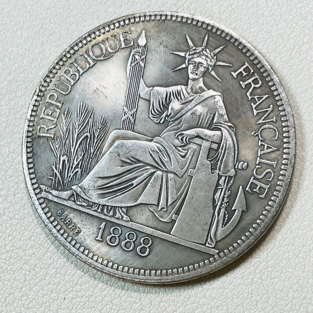 仏領インドシナ ピアストル銀貨 1907年