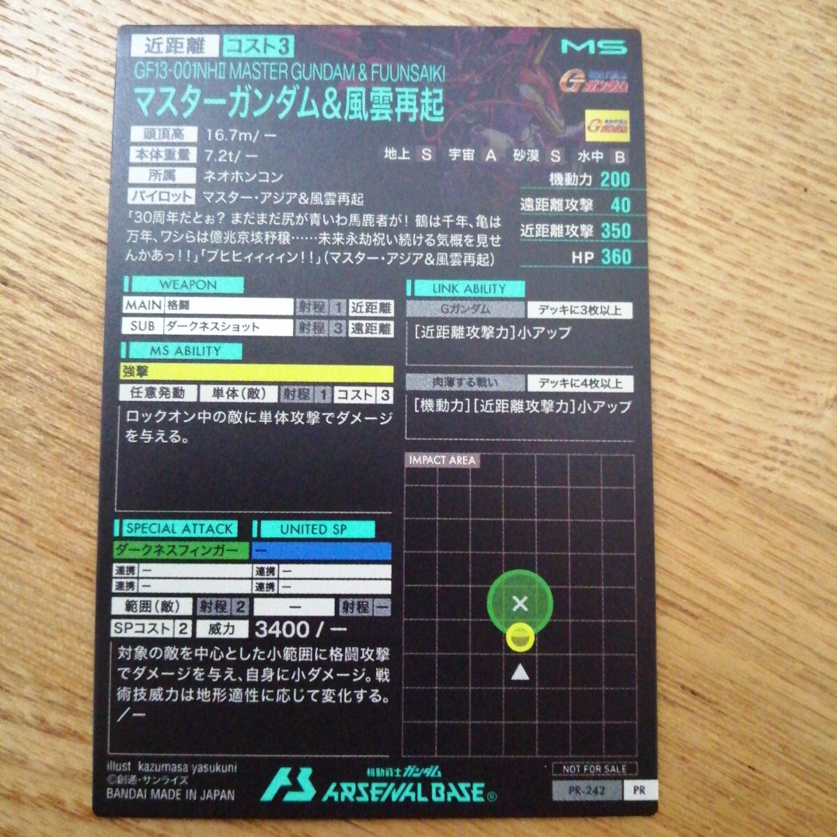 機(jī)動(dòng)戦士ガンダムアーセナルベース　PR-242　マスターガンダム＆風(fēng)云再起　プロモーション　PR