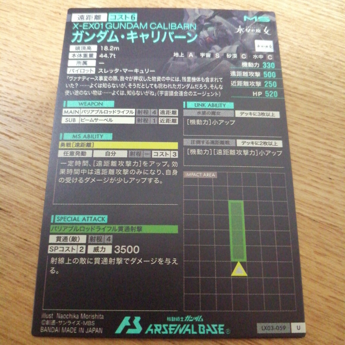 機動戦士ガンダムアーセナルベース　LX03-059　ガンダム・キャリバーン　アルティメットレア　U_画像2