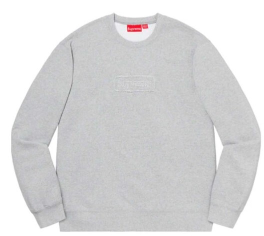 送料無料【 Heather Grey・S】supreme Cutout Logo Crewneck 国内 新品未開封 20ss supreme シュプリーム カット アウト ロゴ クルーネック