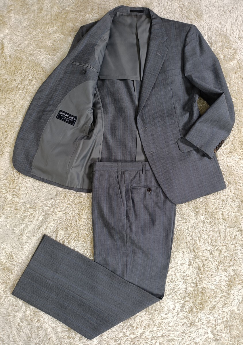 BURBERRYS スーツ セットアップ【サイズS〜M】【シングル】【ビジネス】【2B】【WOOL＆MOHAIR】【グレー】2000円スタート