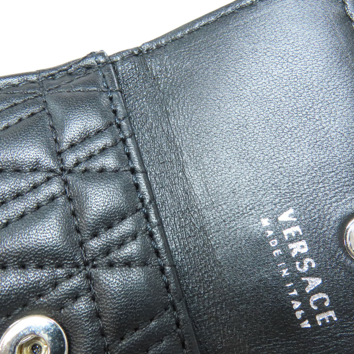VERSACE ヴェルサーチ チェーン付き カードケース レザー レディース 中古