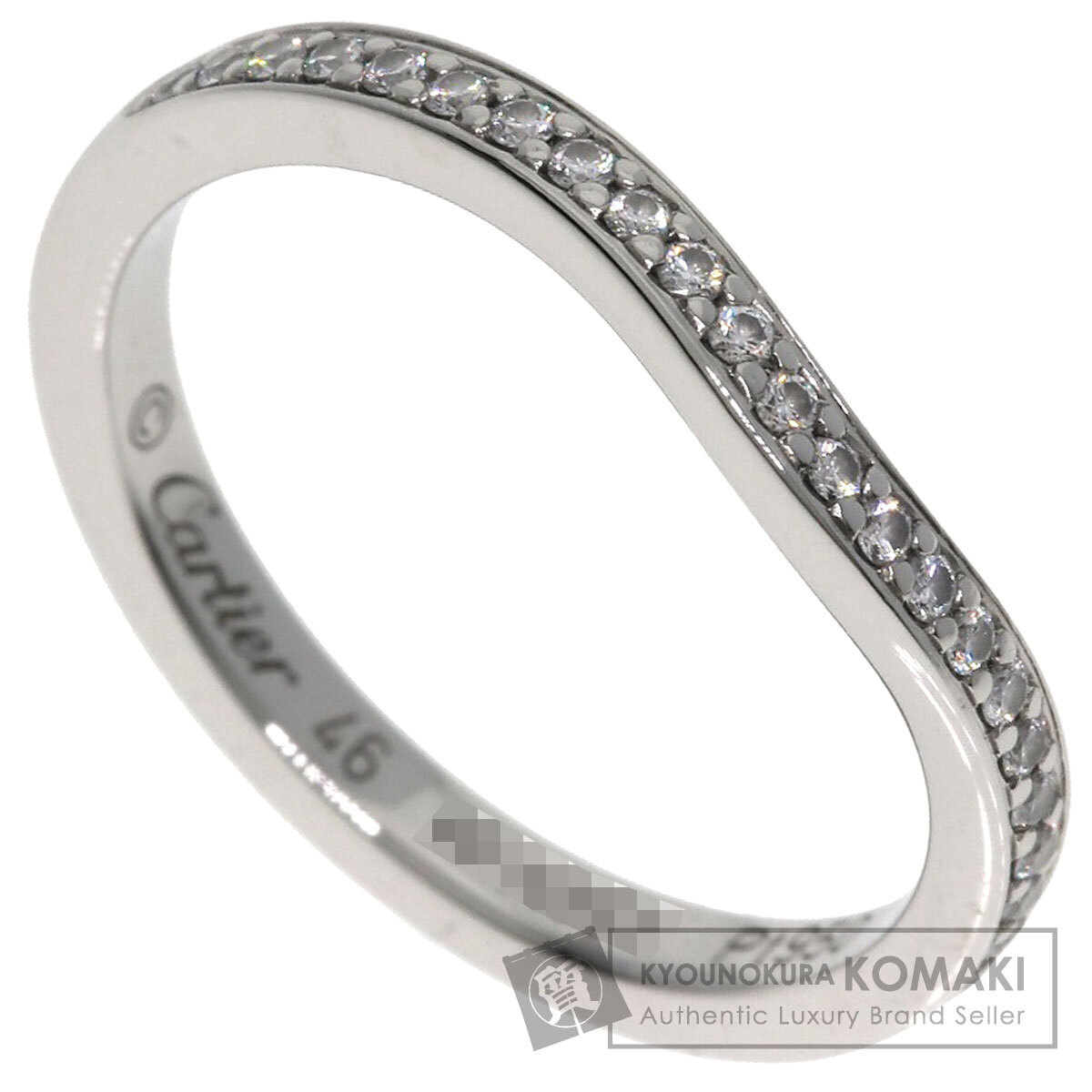 CARTIER カルティエ バレリーナ カーブ ハーフエタニティ ダイヤモンド #46 リング・指輪 プラチナPT950 レディース 中古