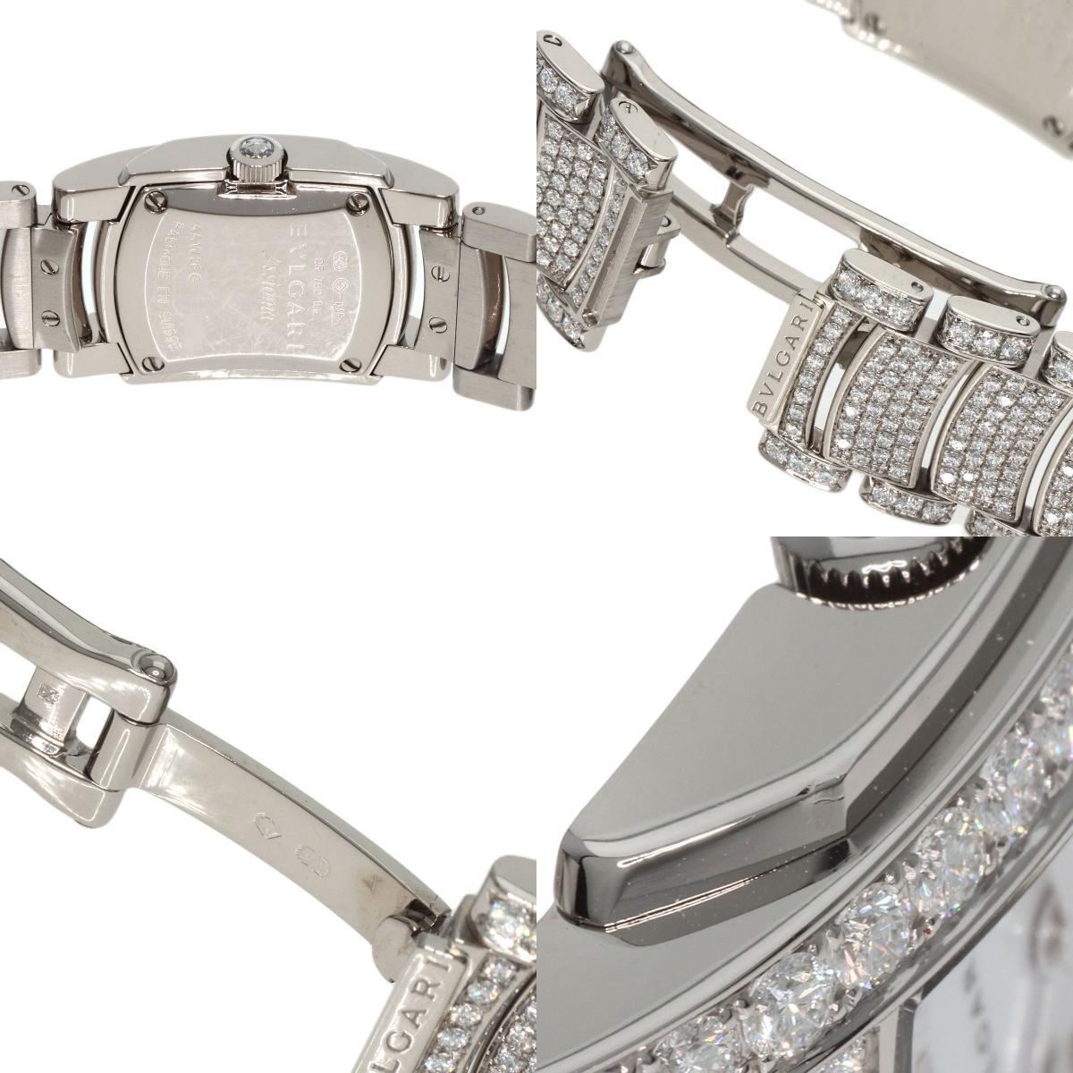BVLGARI BVLGARY AAW26Ga шоу ma оправа ремень бриллиант наручные часы K18 белое золото K18WGx бриллиант женский б/у 