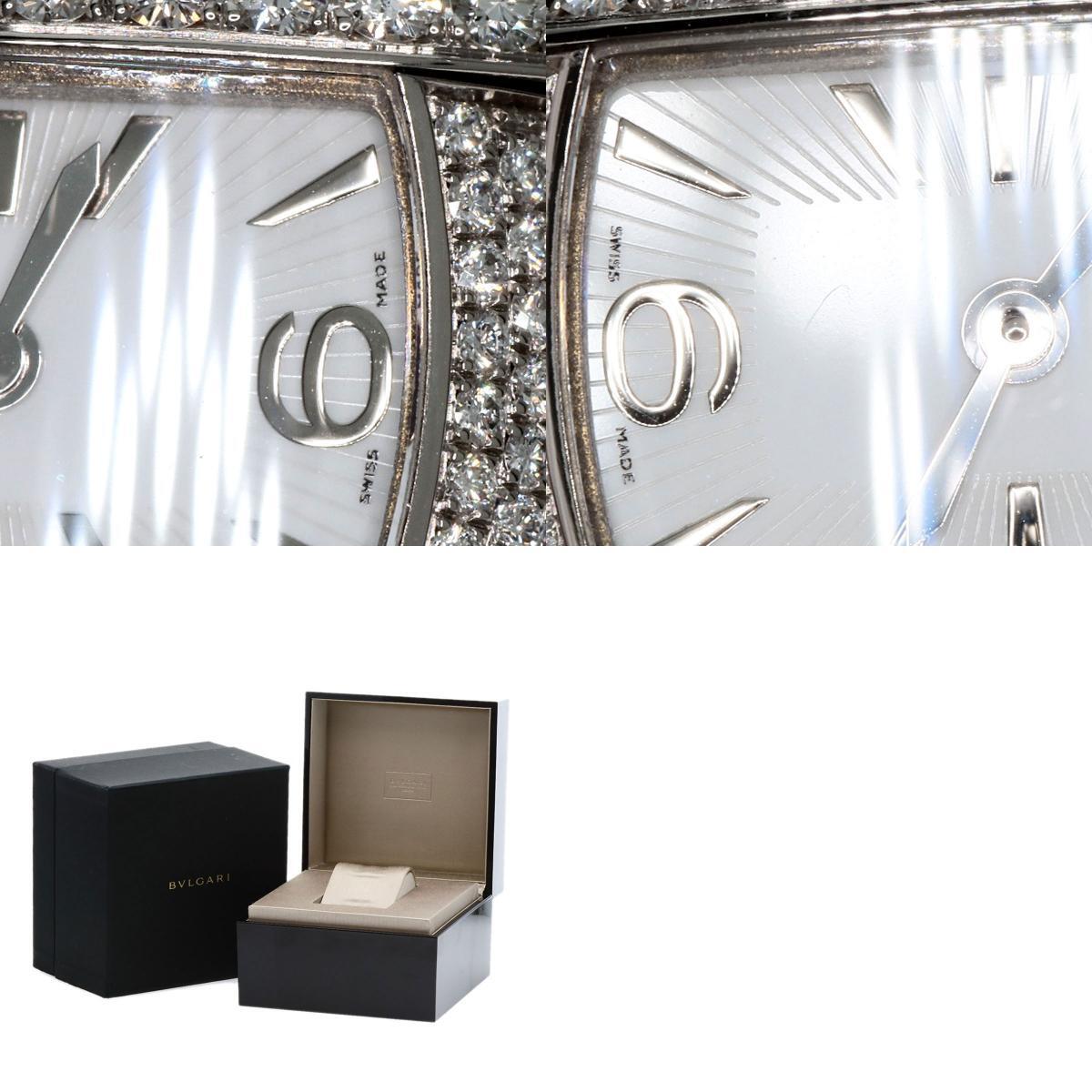 BVLGARI BVLGARY AAW26Ga шоу ma оправа ремень бриллиант наручные часы K18 белое золото K18WGx бриллиант женский б/у 