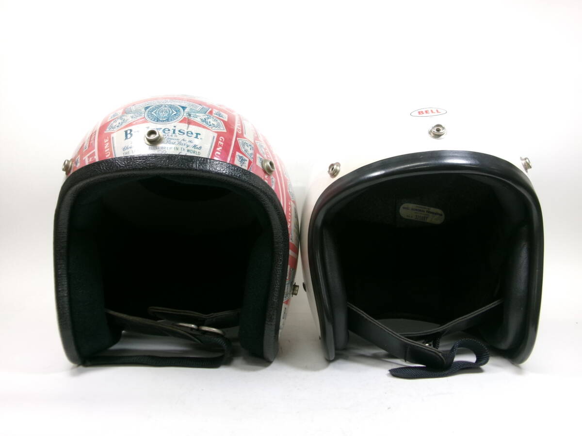 【内祝い】 70s BUDWEISER ジェットヘルメット 目深加工済み M ☆ 70年代 オートバイ
