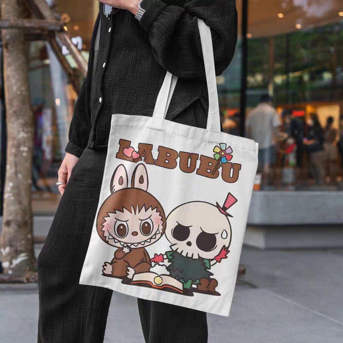 新品 海外限定 POPMART LABUBU トートバッグ 日本未発売 帆布 BAG
