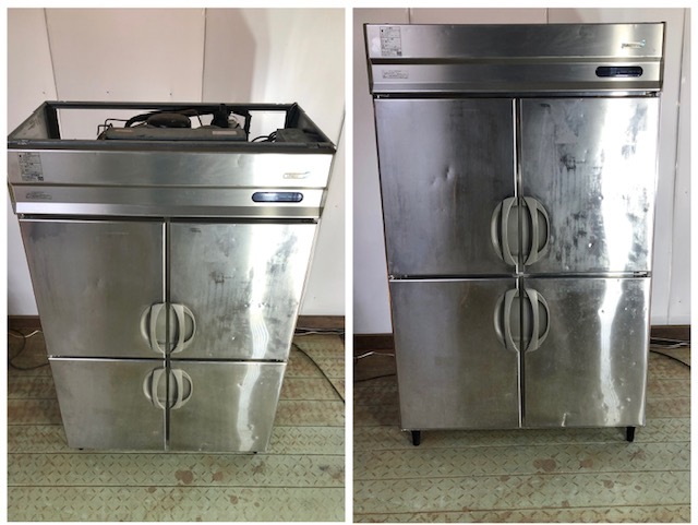 №19-155 ★2012年製★ フクシマ 業務用冷凍庫 URN-124FMD3 W1200×D650×H1950 140㎏ 三相200V 50/60Hz 840L 縦型 冷凍庫 4ドア_画像2