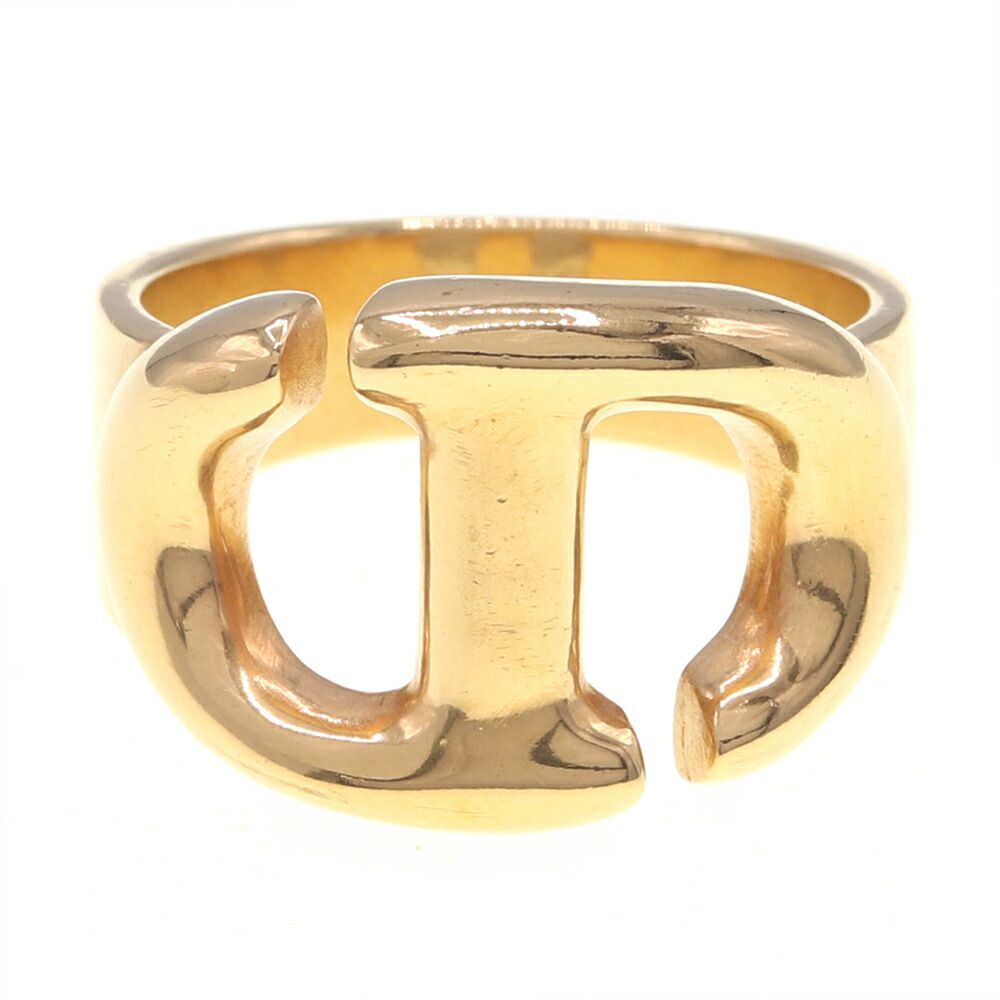 ディオール リング CD NAVY ゴールド メタル Mサイズ 中古 指輪 アクセサリー ロゴ レディース 女性 ネイビー