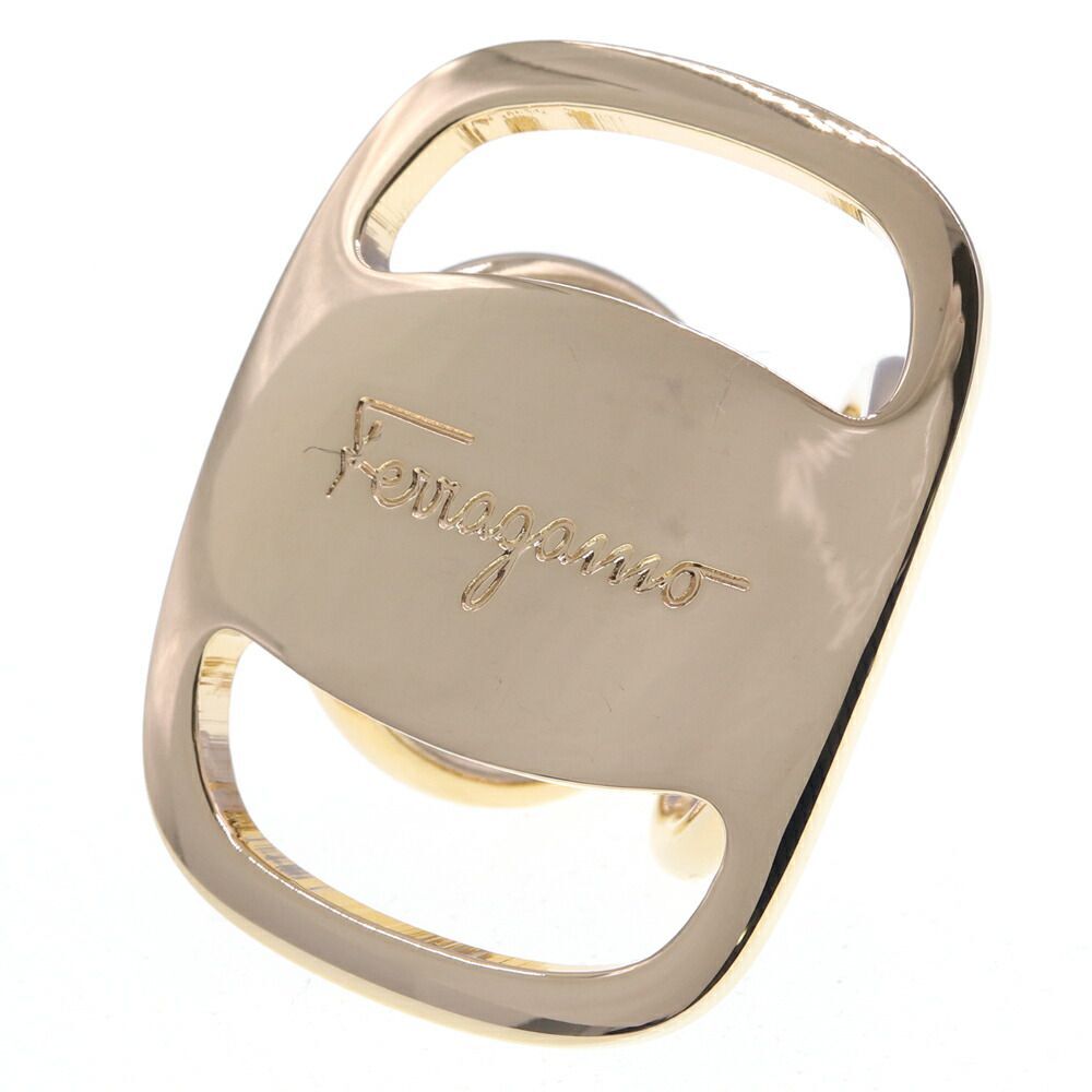  Ferragamo шарф кольцо vala34-4079 Gold metal б/у шарф останавливать аксессуары палантин шаль 