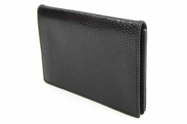 ダンヒル 名刺入れ ブラック リザード レザー 中古 メンズ ビジネス カードケース カードホルダー とかげ エキゾチックレザー