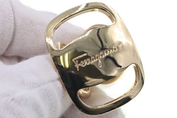  Ferragamo шарф кольцо vala34-4079 Gold metal б/у шарф останавливать аксессуары палантин шаль 