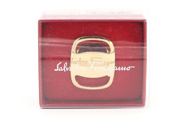  Ferragamo шарф кольцо vala34-4079 Gold metal б/у шарф останавливать аксессуары палантин шаль 