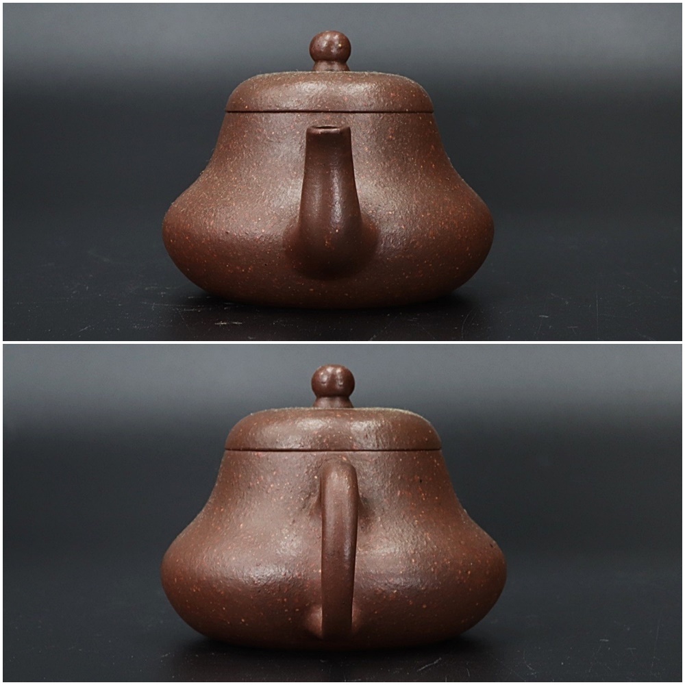 陽羡惜陰室王】(寅春)梨皮泥◇後手急須◇木箱付◇ 煎茶道具 蓋物