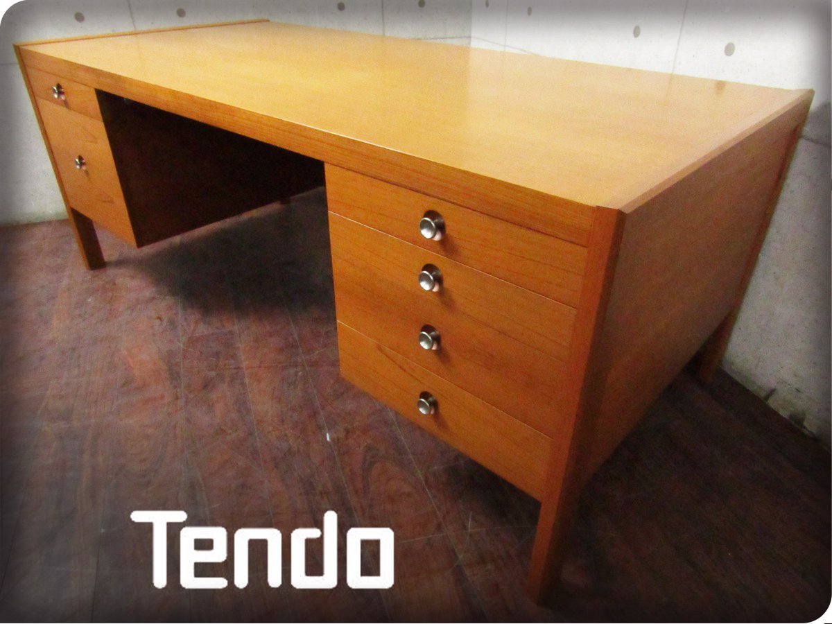 □天童木工/Tendo□高級□チーク材□役員デスク/両袖デスク □天童木工/Tendo□高級□チーク材□役員デスク/両袖デスク