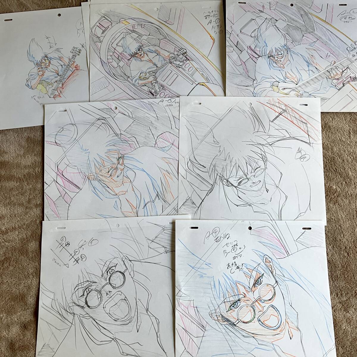 マクロス7 直筆 原画 10枚セット バサラ/セル画 Cel Genga マクロス7 直筆 原画 10枚セット バサラ/セル画 Cel Genga