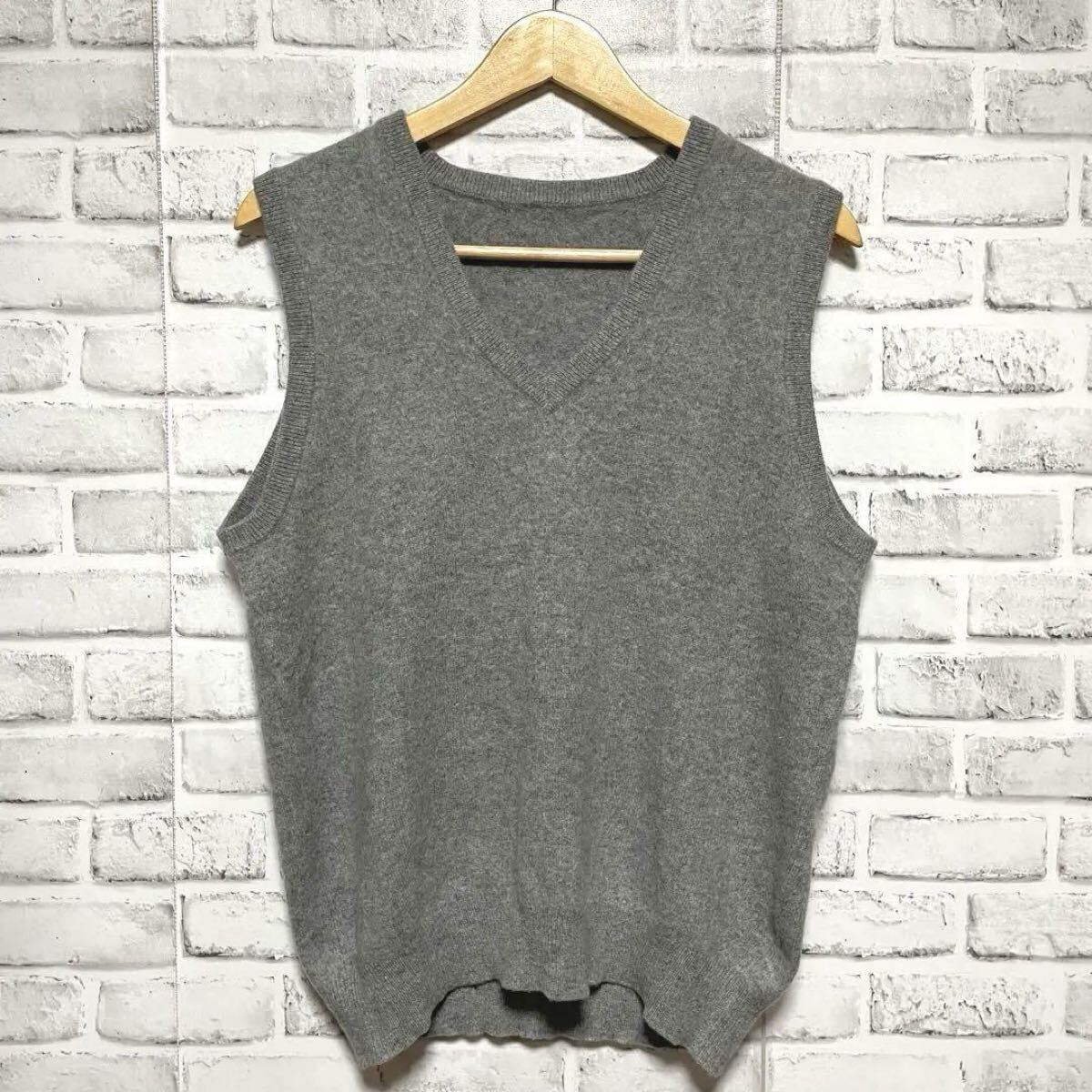 【美品】カシミヤ100% メンズ　Vネック　ベスト