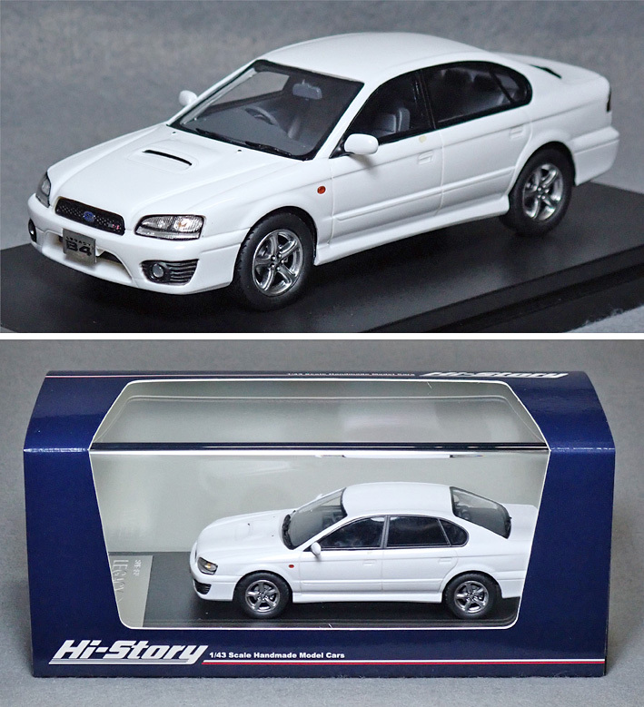 スバル　レガシィ B4 RSK　2001（ピュアホワイト）　*1/43スケール * Hi-Story製　*品番HS367WH　★キズあり　*01
