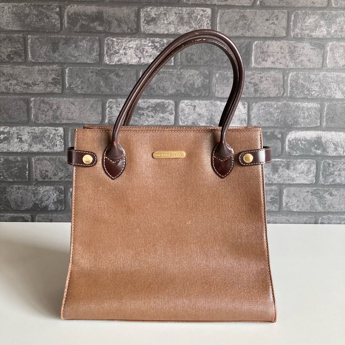 BURBERRY バーバリー レザー ハンドバッグ ブラウン