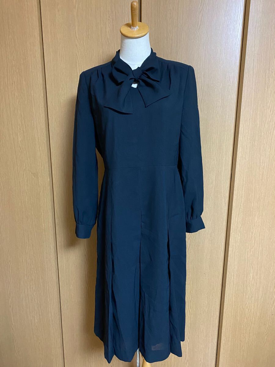 ◇大きいサイズ イギンの礼服 リボン ブラックフォーマル ワンピース 15サイズ◇喪服礼服冠婚葬祭