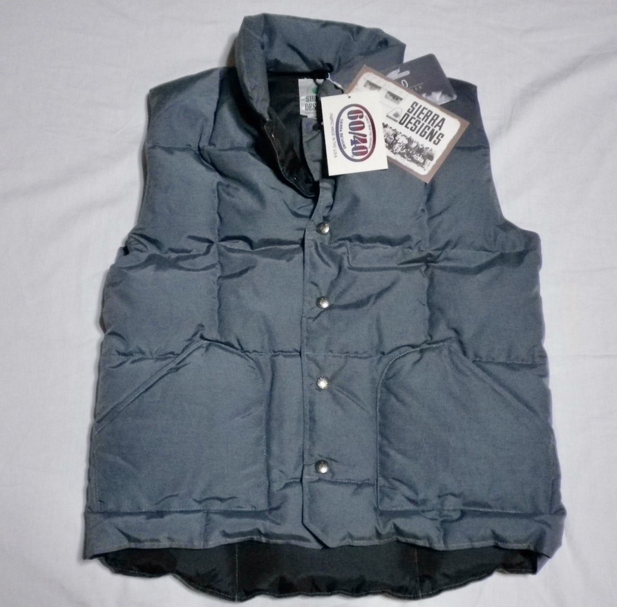 ▲シェラデザイン ダウンベスト M寸 グレー 60/40クロス Down Sierra Vest
