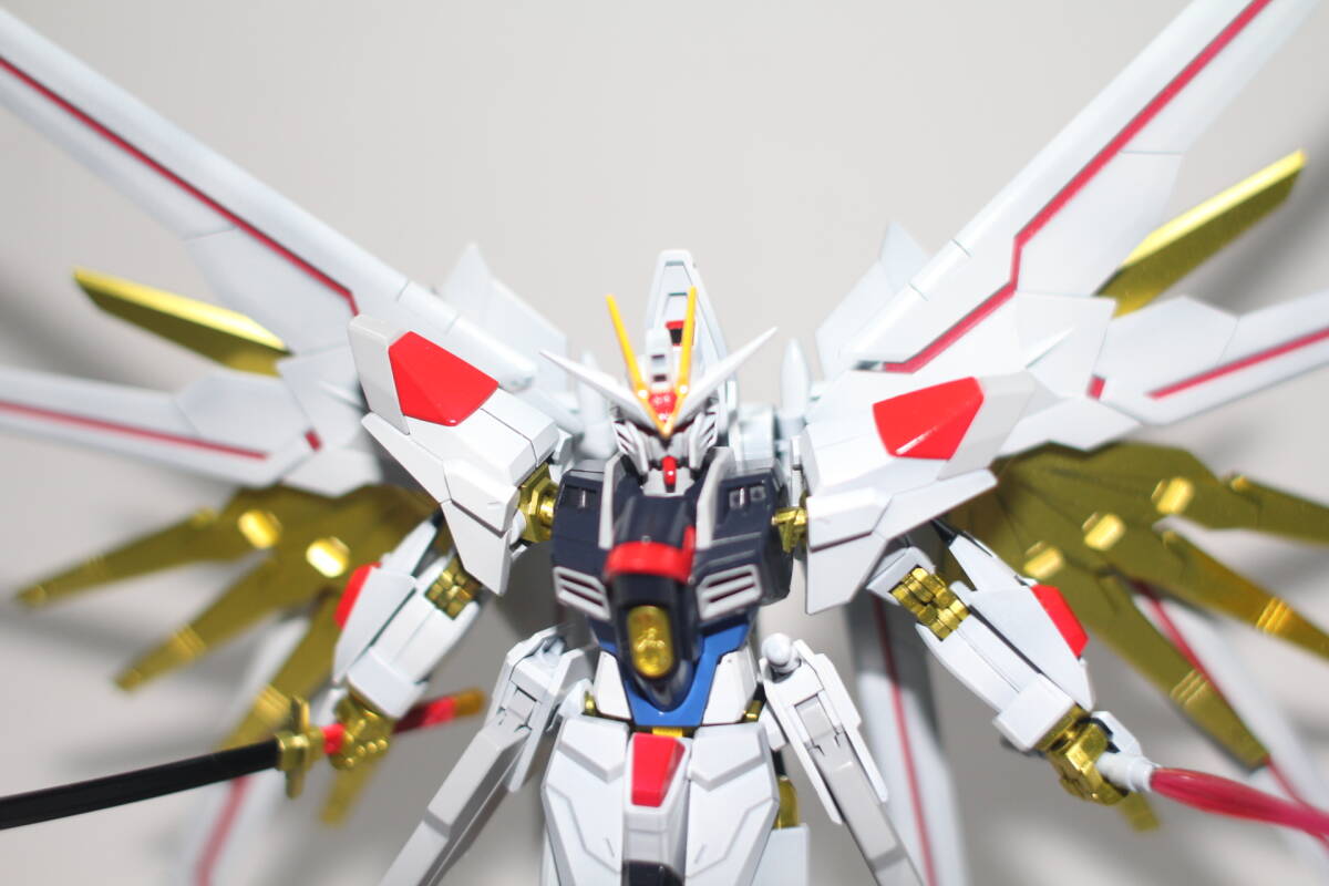 HG 1/144 マイティーストライクフリーダムガンダム　塗装済完成品　ディスプレイスタンド付