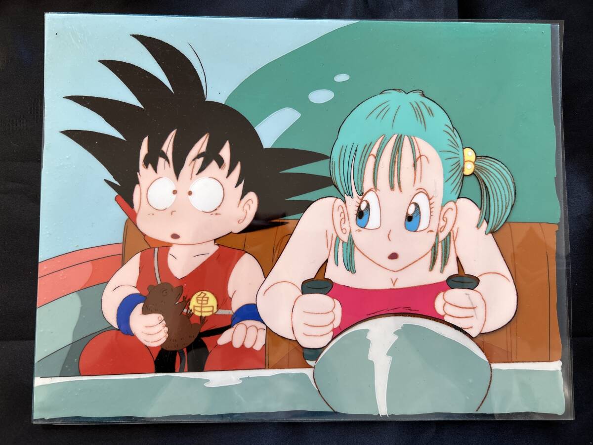 セル画 ドラゴンボール 悟空とブルマ 背景付き 背景原画一枚付属 セル画 ドラゴンボール 悟空とブルマ 背景付き 背景原画一枚付属