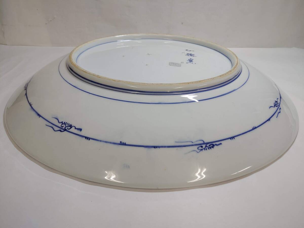 有田焼 染錦割三花鳥絵 大皿 額皿 猿川谷 山徳窯 直径約55cm 有田焼 染錦割三花鳥絵 大皿 額皿 猿川谷 山徳窯 直径約55cm