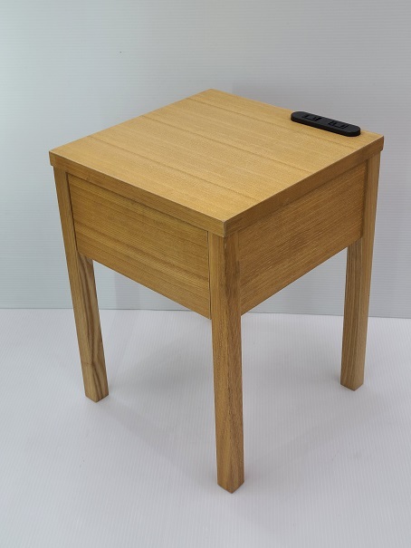 【中古品】 センベラ Sembella ナイトテーブル サイドテーブル ベッドサイド 引き出し ナチュラル スクエアフォルム ○YR-16691○