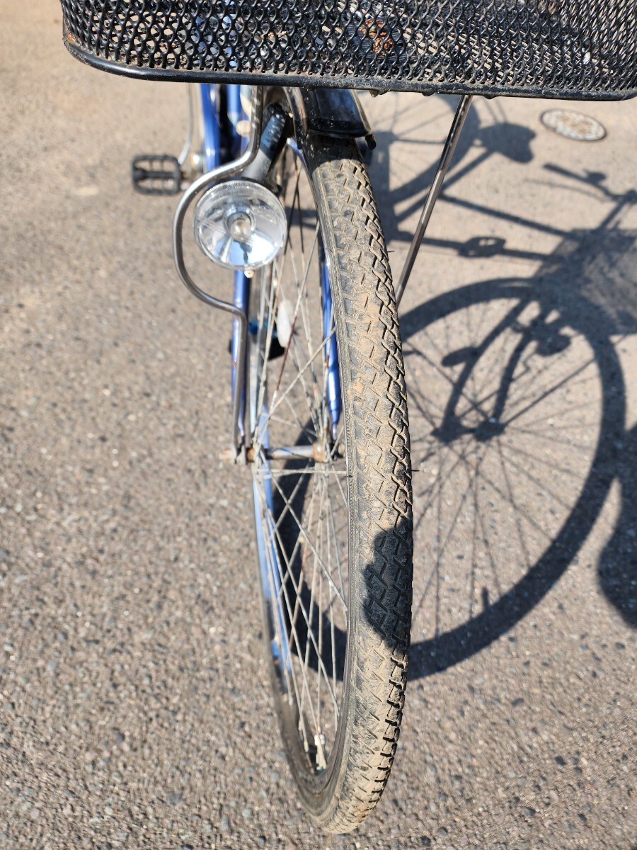 手渡し限定 Maruishi NAPORI 丸石自転車 ナポリ 希少品 80s レトロ 26インチ ヴィンテージ 前カゴ后ろ荷臺付 6ギア 青