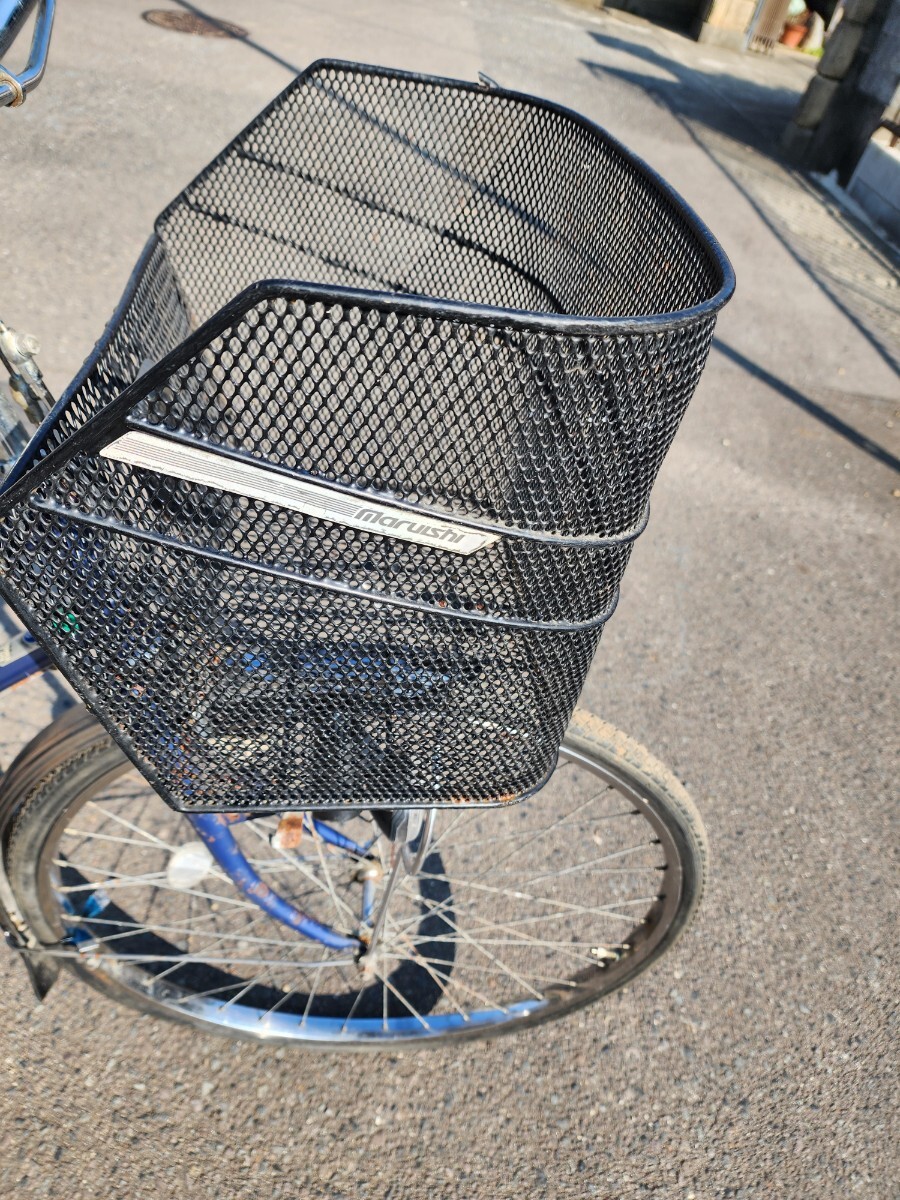 手渡し限定 Maruishi NAPORI 丸石自転車 ナポリ 希少品 80s レトロ 26インチ ヴィンテージ 前カゴ后ろ荷臺付 6ギア 青