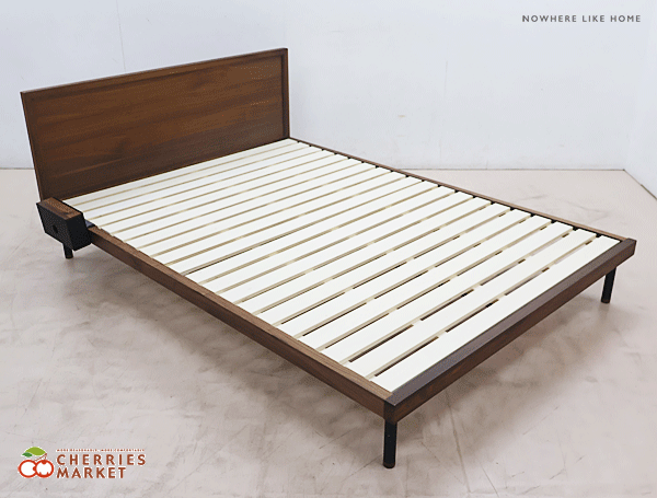 ◆展示品◆ NOWHERE LIKE HOME ノーウェアライクホーム UNIK FLAT ユニック フラット ダブルベッド ベッドフレーム サイドポケット付 12万