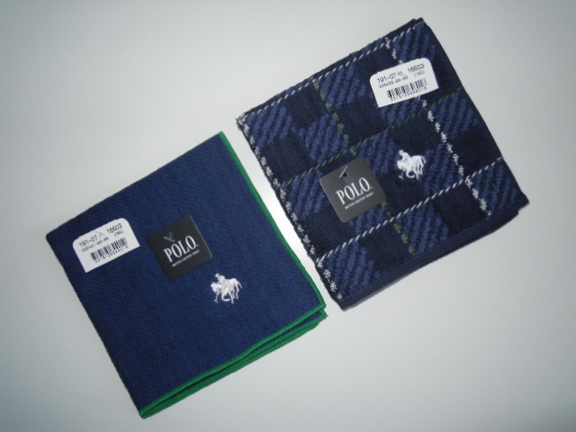 1点もの♪新着〓POLO★BRITISH COUNTRY SPIRIT〓new★ロゴ刺繍タオルハンカチ2枚組★デパート購入品〓新品タグ付